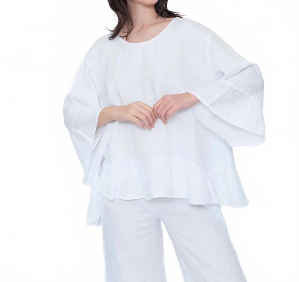 NEW BLUEBERRY folk tunic in white